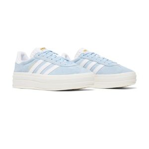 Blue platform adidas sambas